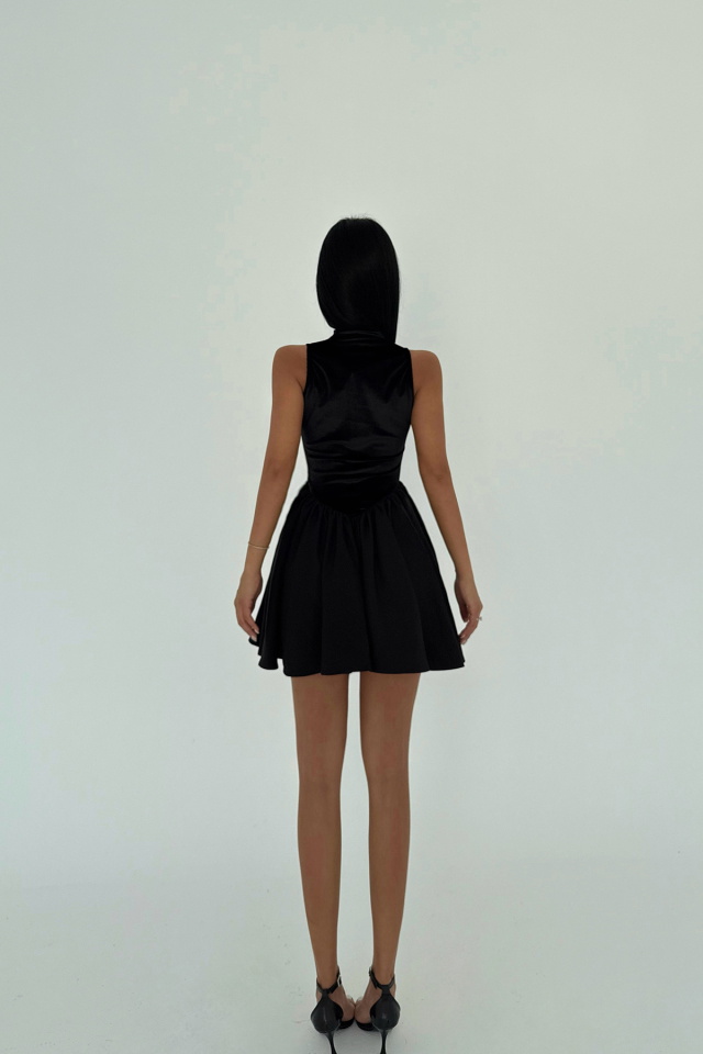 Siyah Begonlia Mini Elbise ATE-2472 - 3