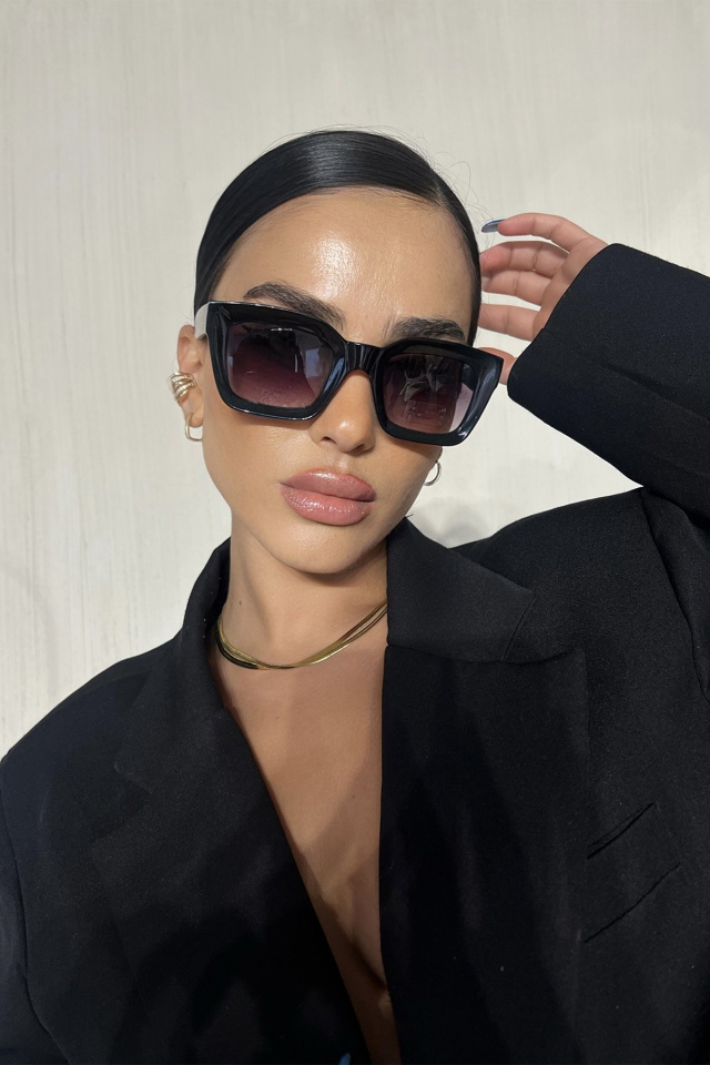 Siyah Kalın Çerçeveli Gözlük ATE6745 - 3