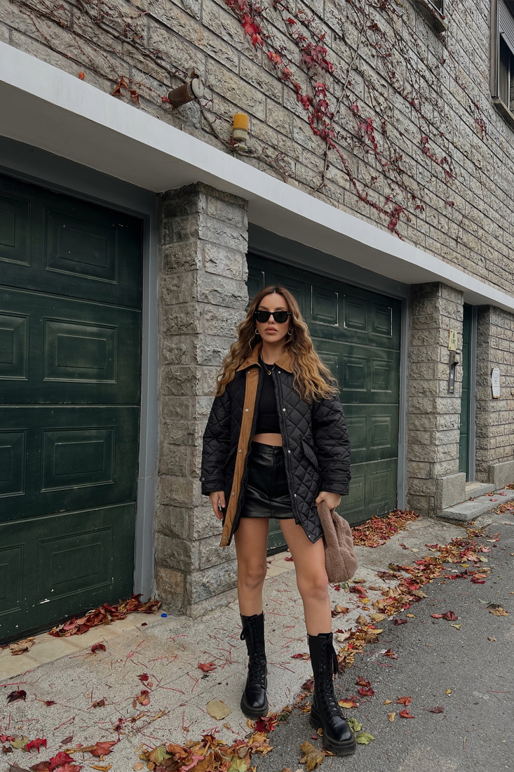 Siyah Kapitone Uzun Mont ATE2547 - EYYO