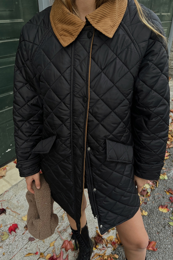 Siyah Kapitone Uzun Mont ATE2547 - EYYO