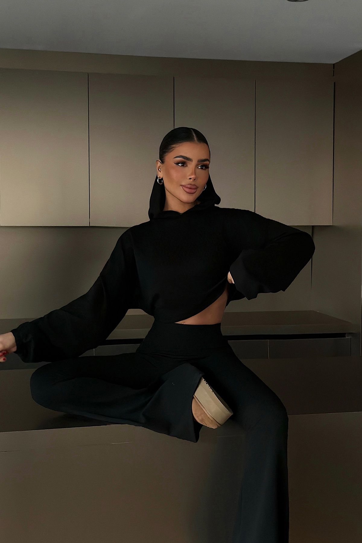 Siyah Kerrie Eşofman Takım - 1