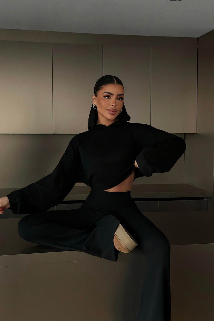 Siyah Kerrie Eşofman Takım ATE-4149 - EYYO