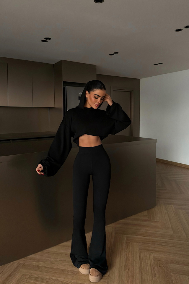 Siyah Kerrie Eşofman Takım ATE-4149 - 2