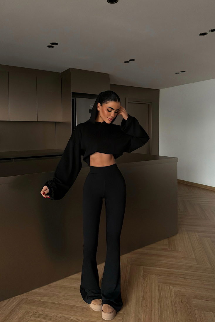 Siyah Kerrie Eşofman Takım ATE-4149 - EYYO