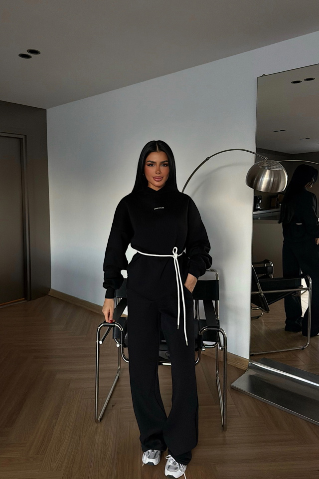 Siyah Cicely Eşofman Takımı ATE-4302 