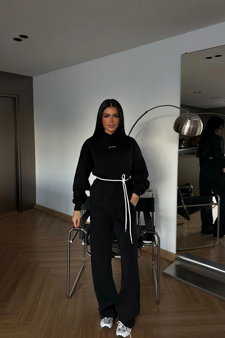 Siyah Cicely Eşofman Takımı ATE-4302 - EYYO