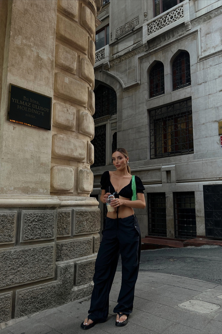 Siyah Kargo Cepli Pantolon ATE1751 - DEPPOT