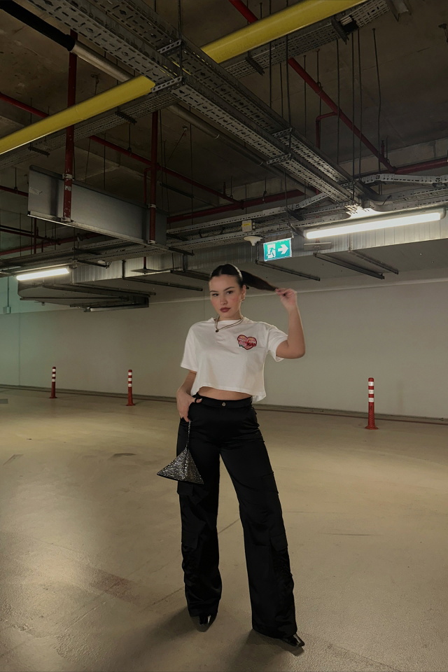 Siyah Kargo Cepli Pantolon ATE3507