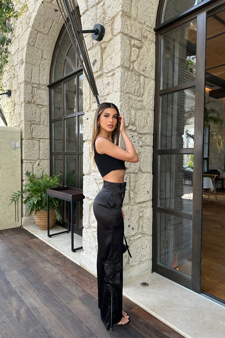 Siyah Kargo Cepli Pantolon ATE6212 - SEVENDAY