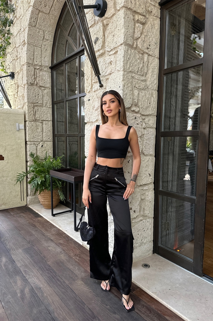 Siyah Kargo Cepli Pantolon ATE6212 - SEVENDAY