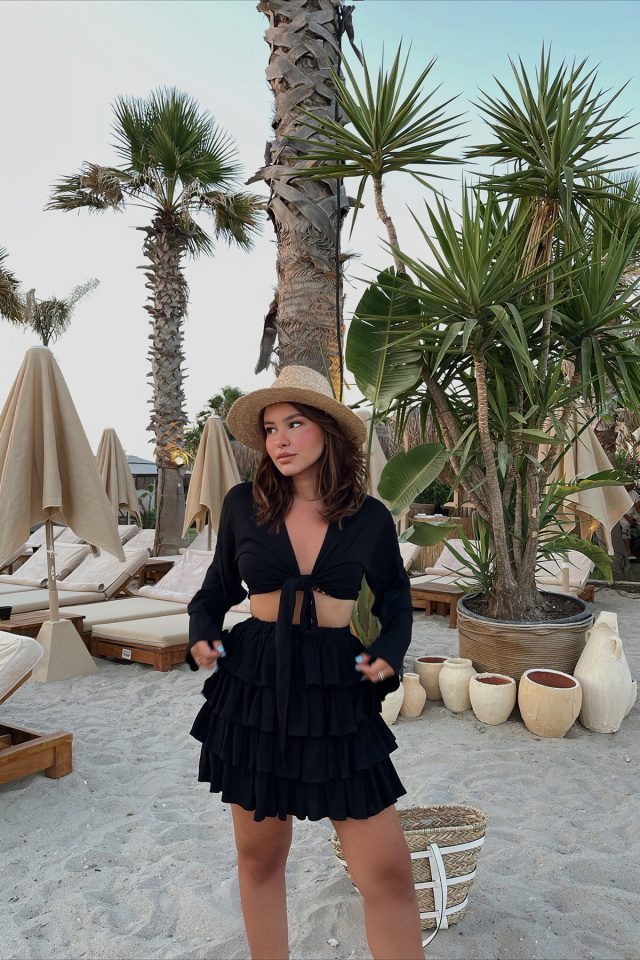 Simona Siyah Kat Kat Etek ATE1657 