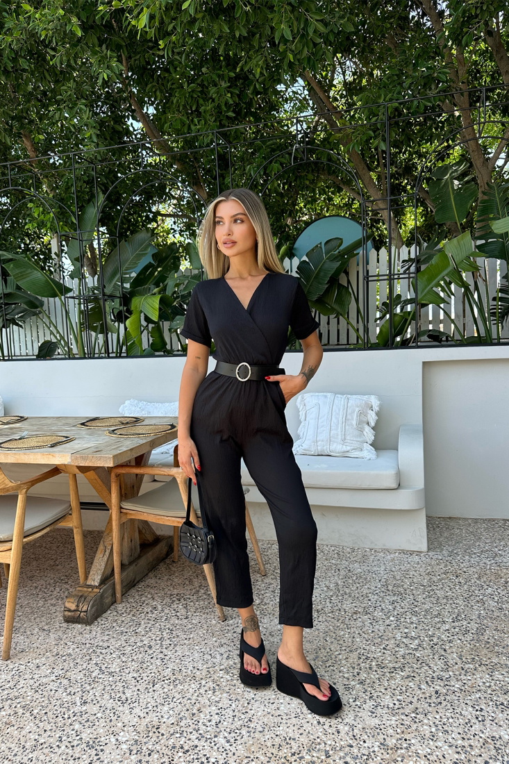 Siyah Kemer Detay Tulum ATE7711 - BİG DART