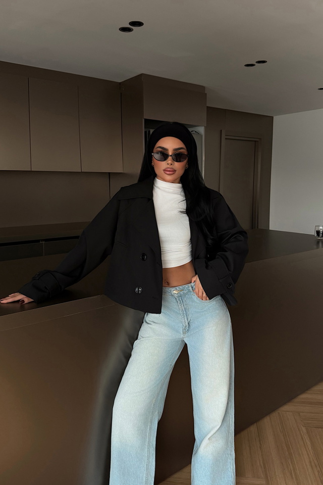 Siyah Klarris Trençkot ATE-4203 - 2