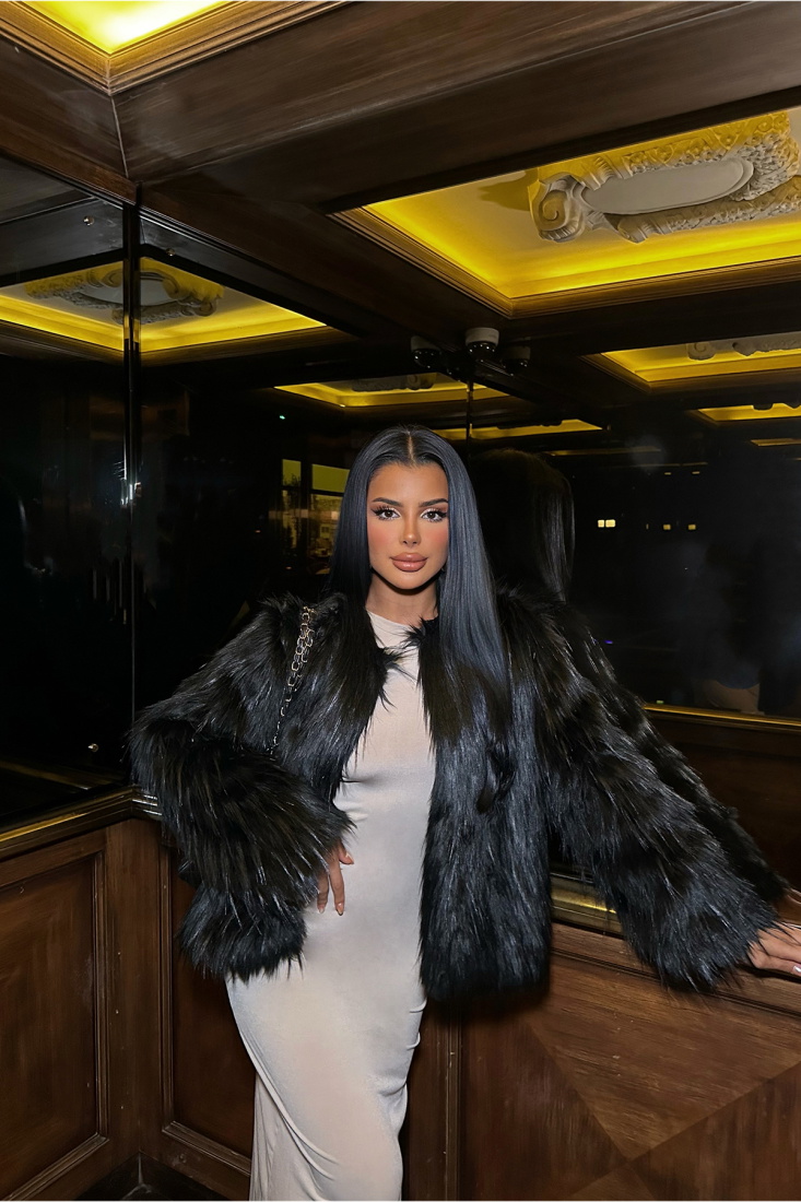 Siyah Kısa Kürk ATE-0165 - BUKLE