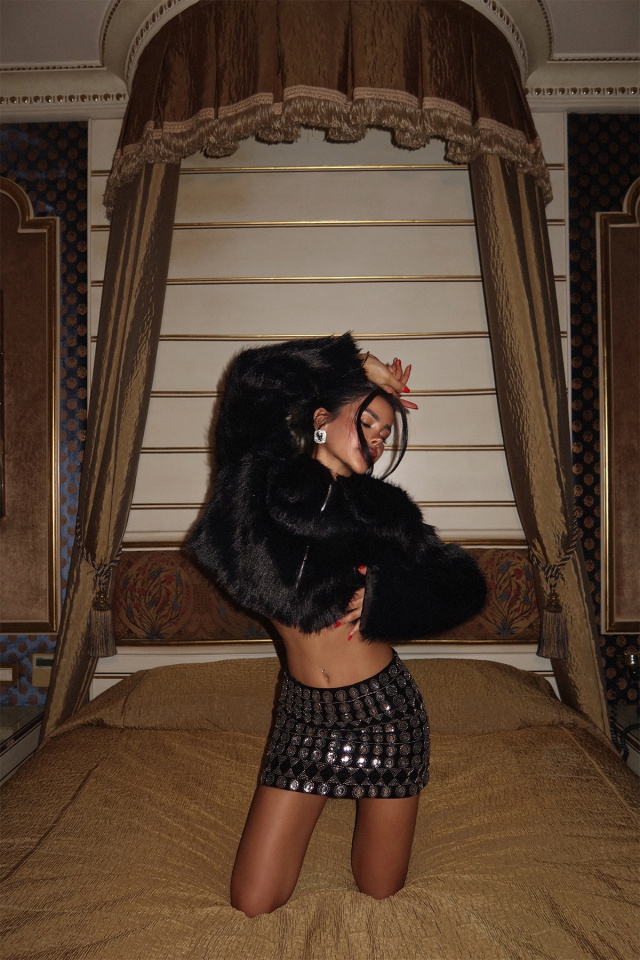 Siyah Fausta Kürk ATE-2047 - 5