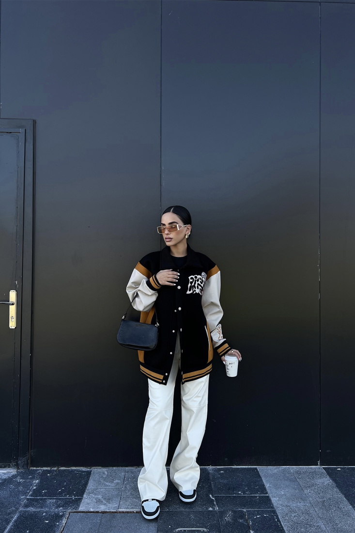 Siyah Kruvaze Yaka Kolej Ceket ATE2188 - EYYO