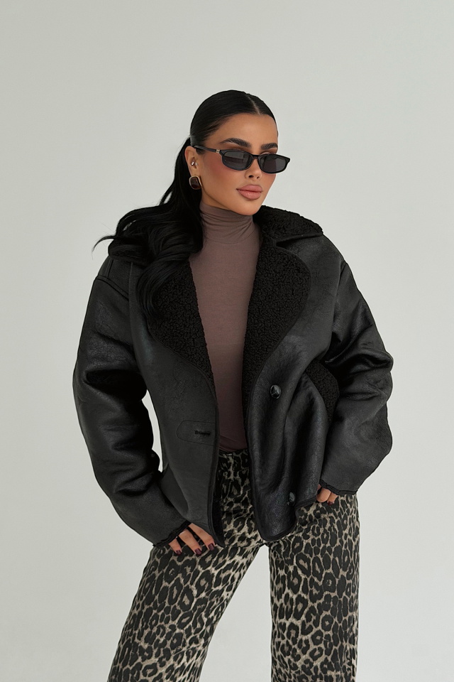 Siyah Fallony Ceket ATE-3770 - 1