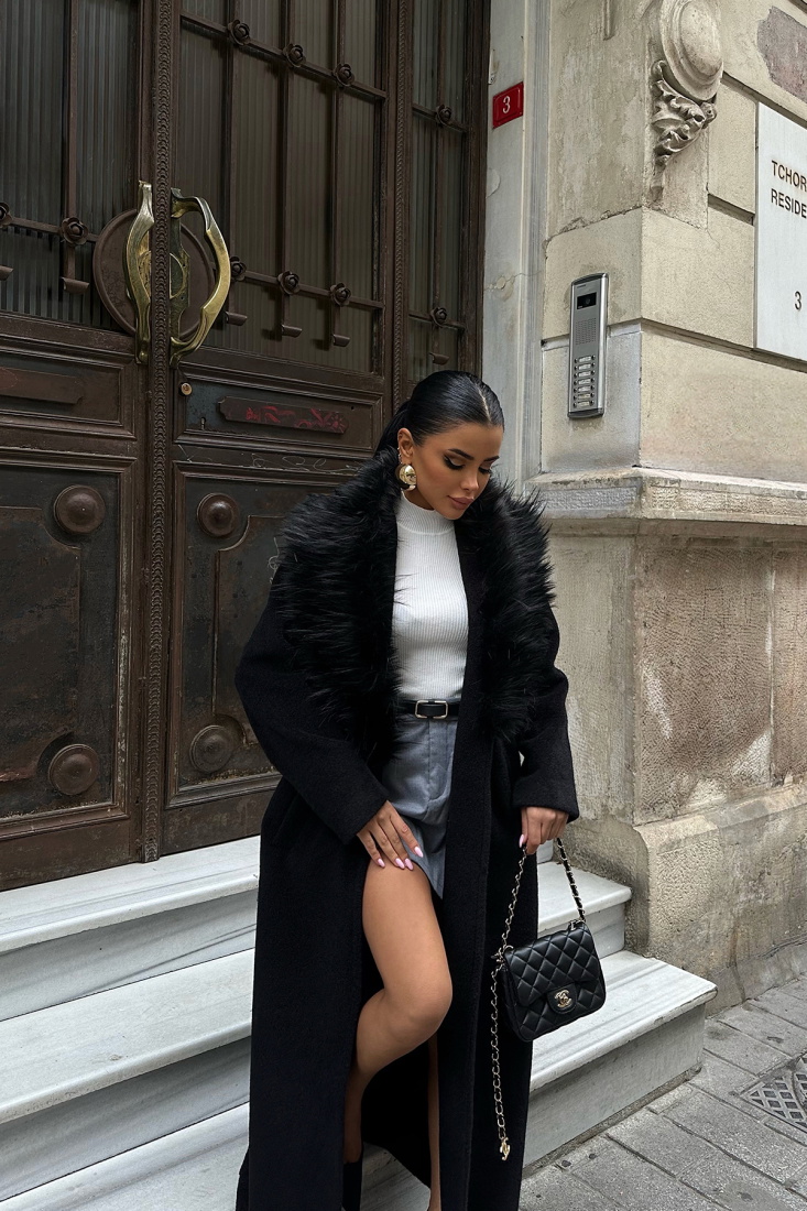 Siyah Kürk Detay Cepli Kaban ATE-0166 - BUKLE