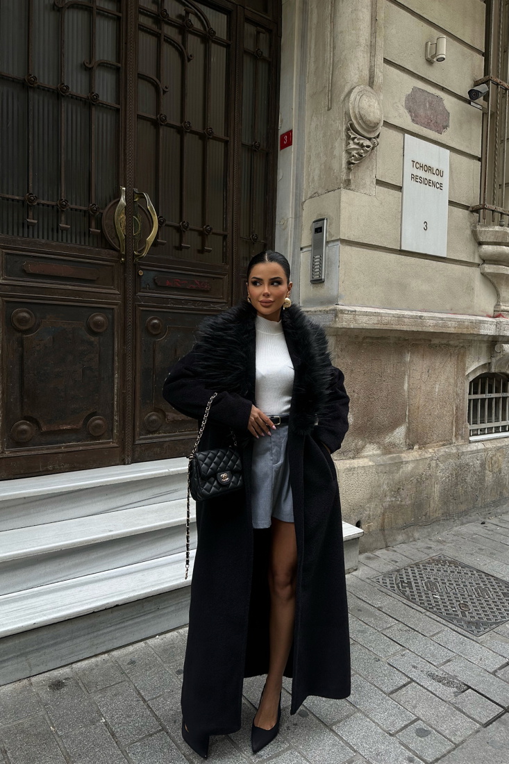 Siyah Kürk Detay Cepli Kaban ATE-0166 - BUKLE