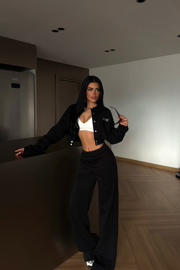 Siyah Lotee Eşofman Takım ATE-4312 - EYYO