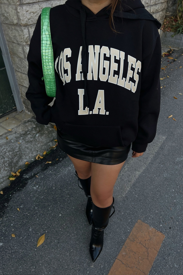 Siyah Los Angeles Baskılı Sweat ATE2502 - 6