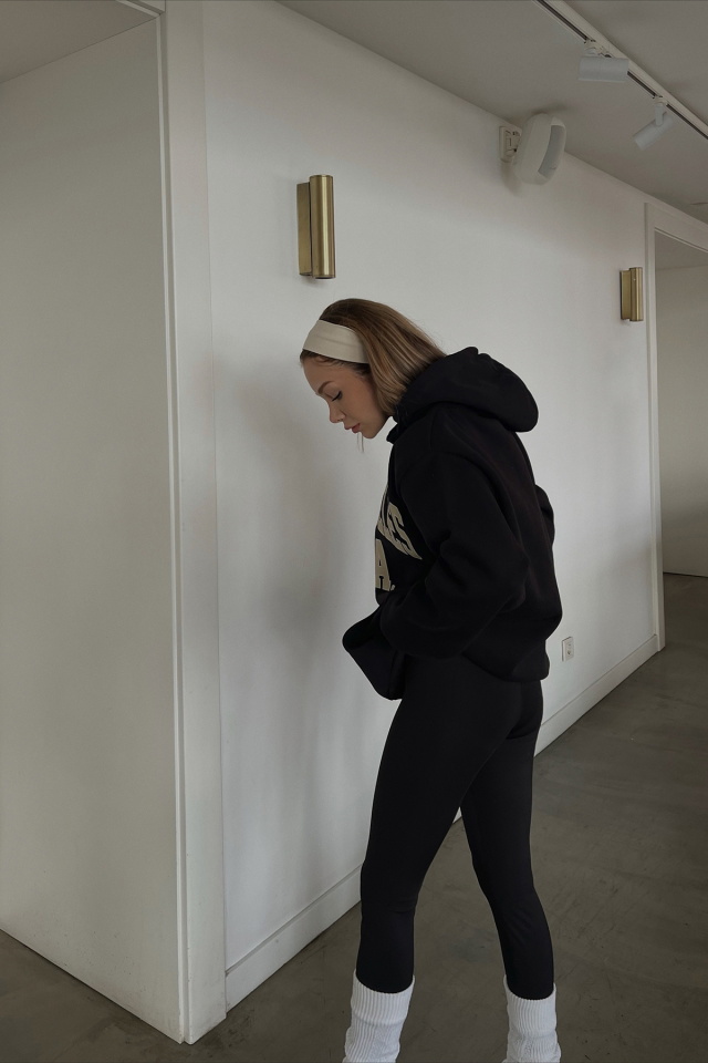 Siyah Los Angeles Baskılı Sweat ATE2502 - 2