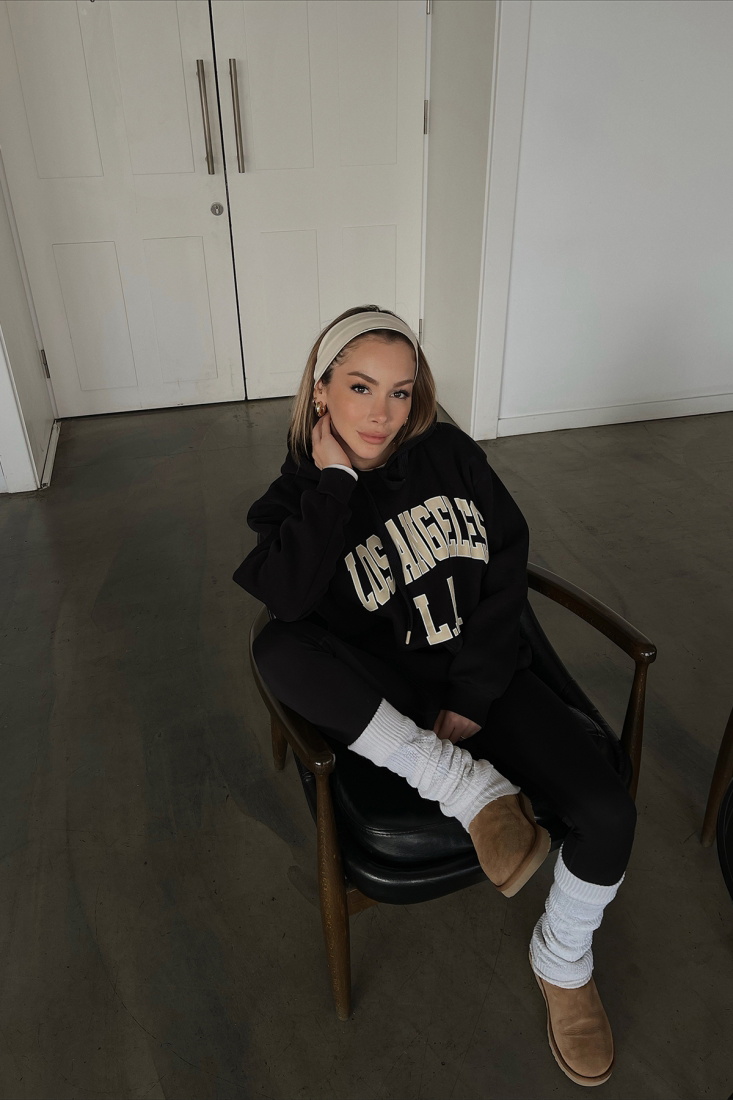 Siyah Los Angeles Baskılı Sweat ATE2502 - EYYO