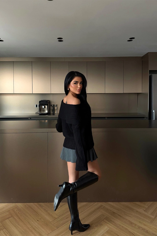 Siyah Jillx Triko Kazak ATE-2279 - 4