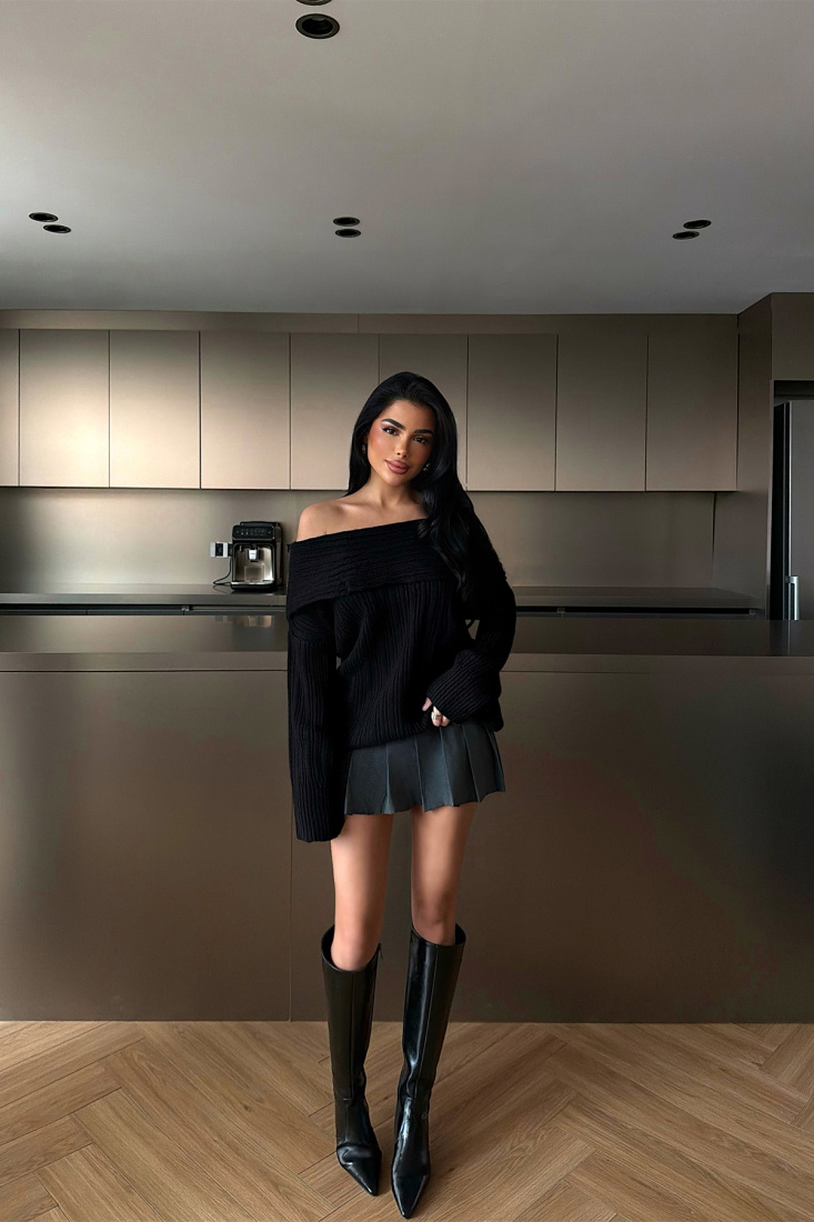 Siyah Jillx Triko Kazak ATE-2279 - EYYO