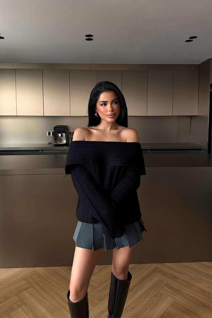 Siyah Jillx Triko Kazak ATE-2279 - EYYO