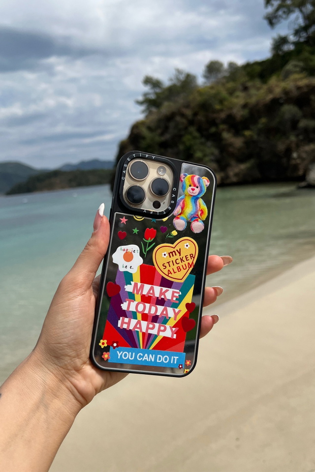 Siyah Make Today Happy Yazılı Telefon Kabı ATE6590
