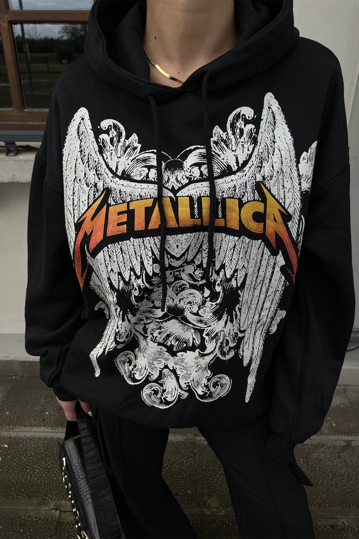 Siyah Metallica Hoodie Sweat ATE2265 - EYYO