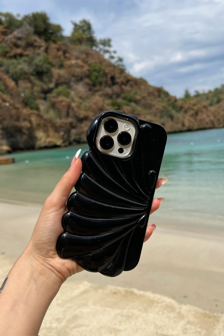 Siyah Deniz Kabuğu Telefon Kabı ATE6592 - 