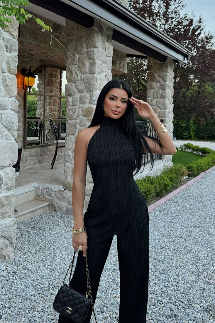 Siyah Estrella Sırt Dekolte Takım ATE-0937 - EYYO