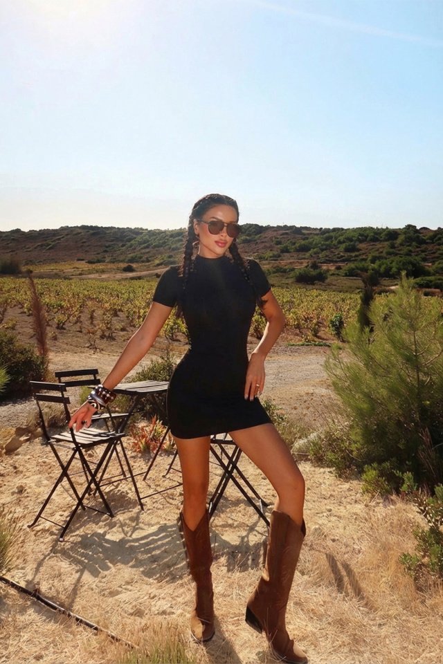 Siyah Tiya Mini Elbise ATE-2100 