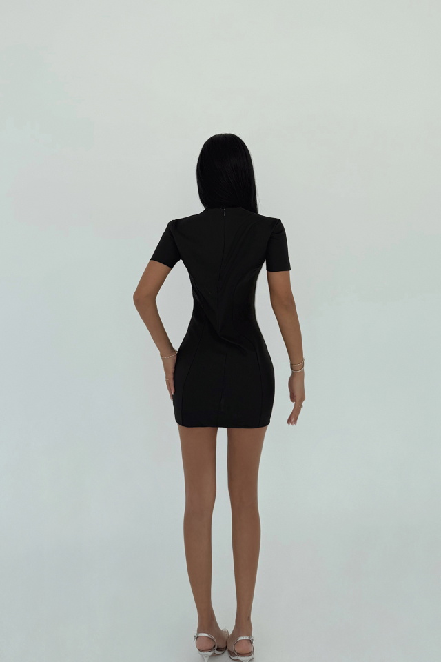 Siyah Tiya Mini Elbise ATE-2100 - 3