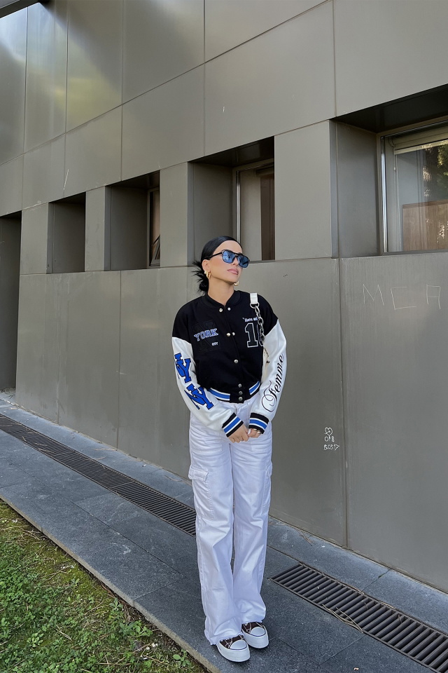 Siyah NY City Kolej Ceket ATE2242 - 1