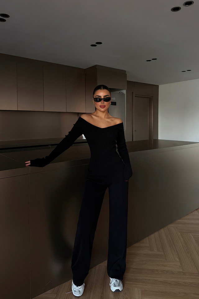 Siyah Bowie Triko Takım ATE-4274 - 1