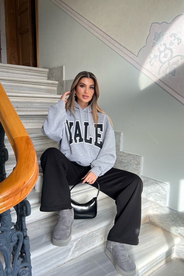 Siyah Önden Bağlamalı Eşofman Altı ATE4431 - EYYO ATELIER