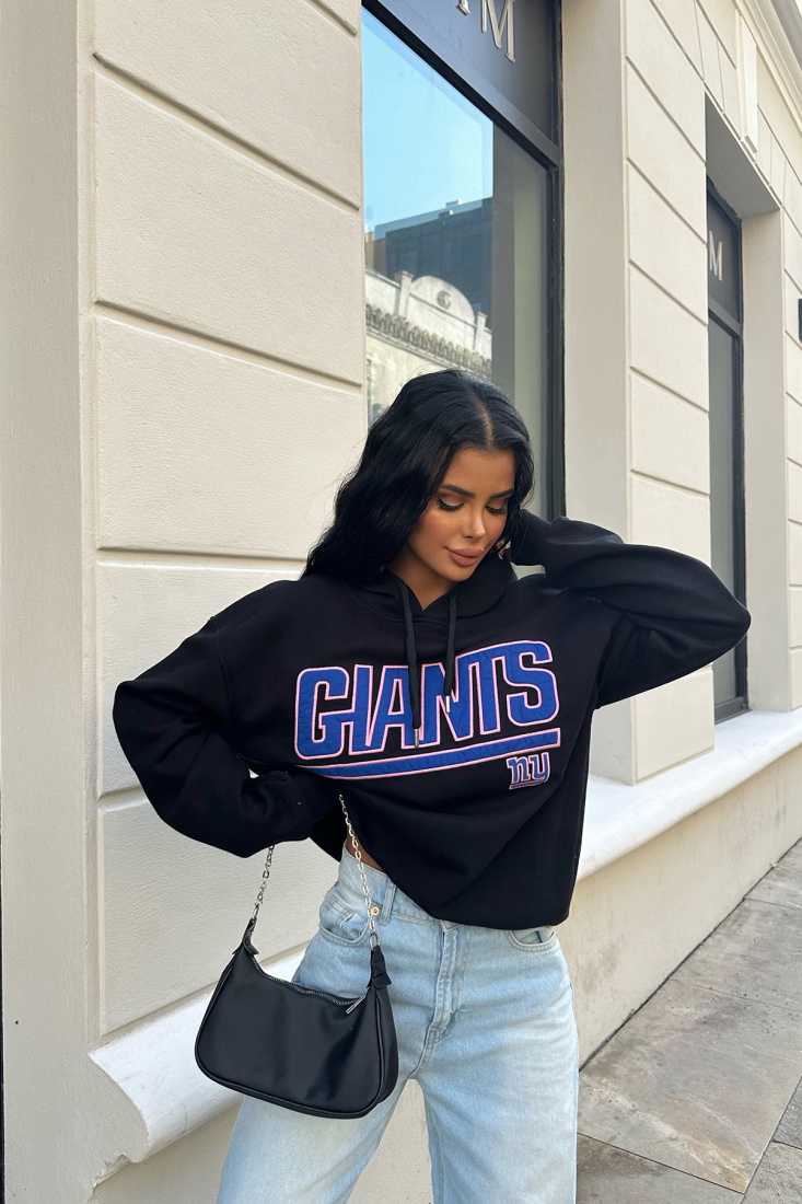 Siyah Önü Baskılı Kapşonlu Sweat ATE-0265 - KTN