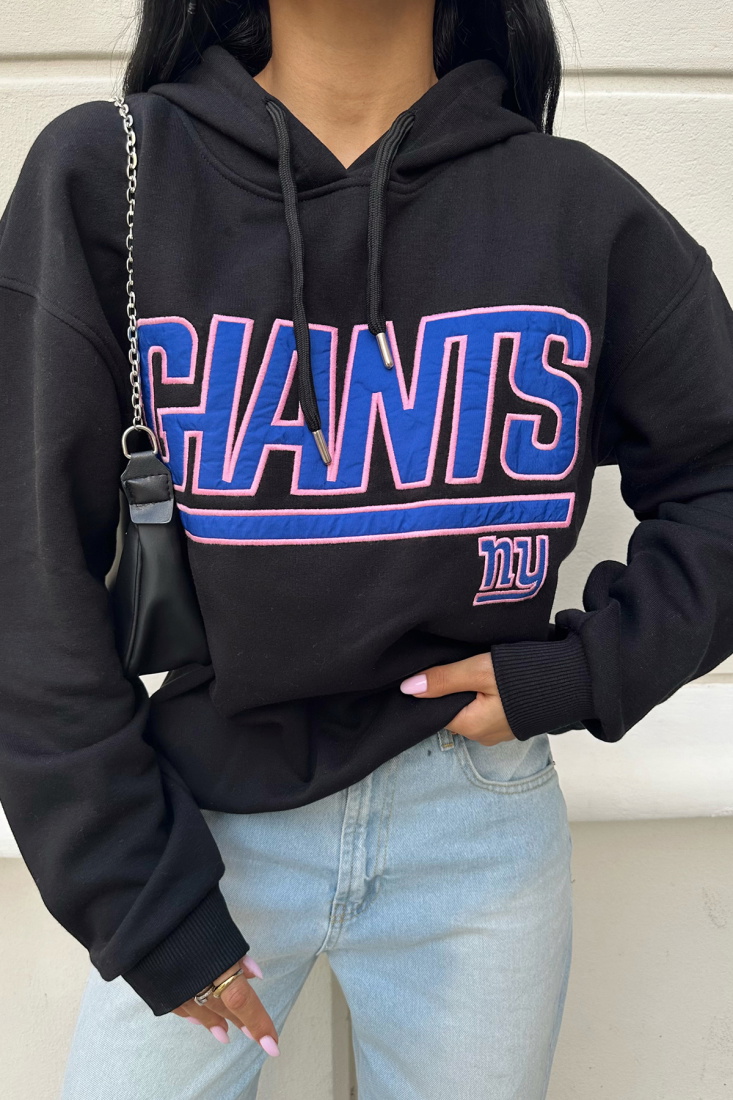 Siyah Önü Baskılı Kapşonlu Sweat ATE-0265 - KTN