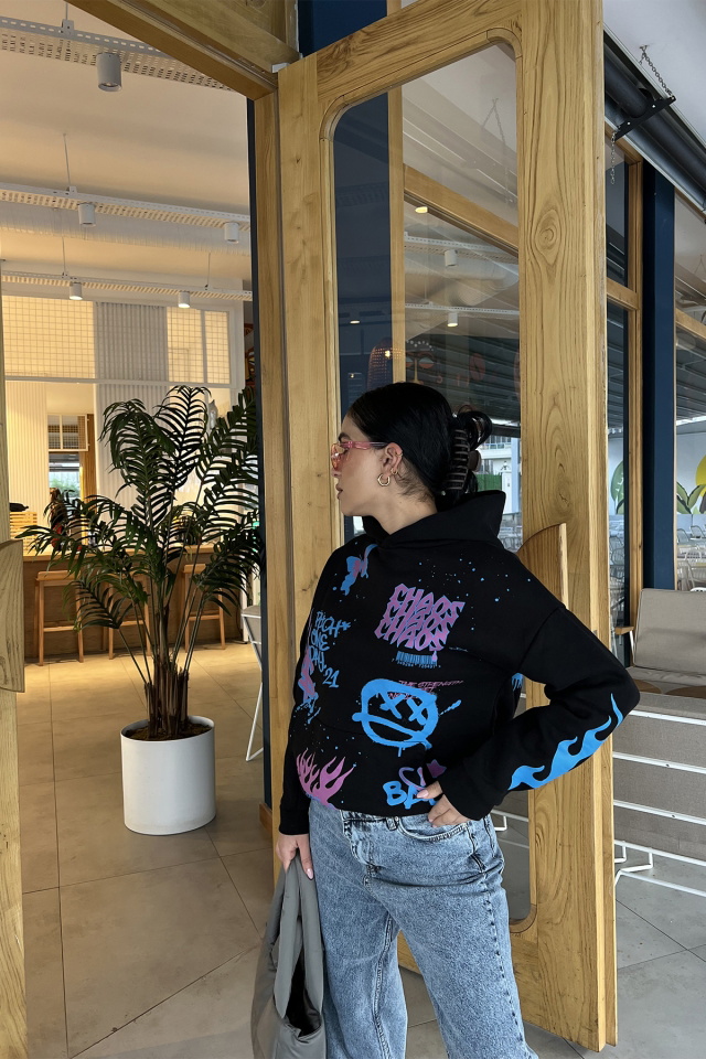 Siyah Önü Baskılı Sweat ATE3351 - 3