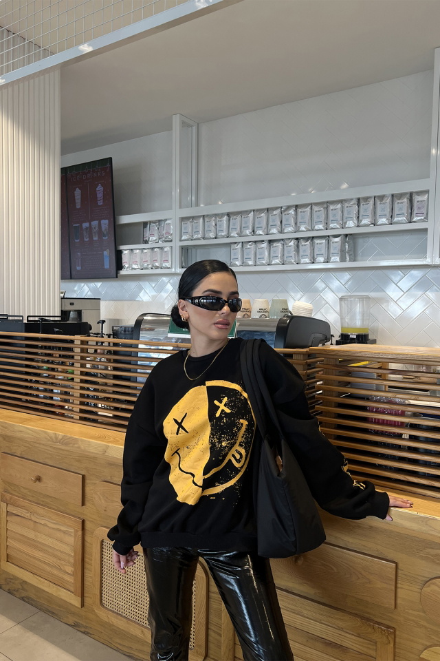 Siyah Önü Baskılı Sweat ATE3400 - 3