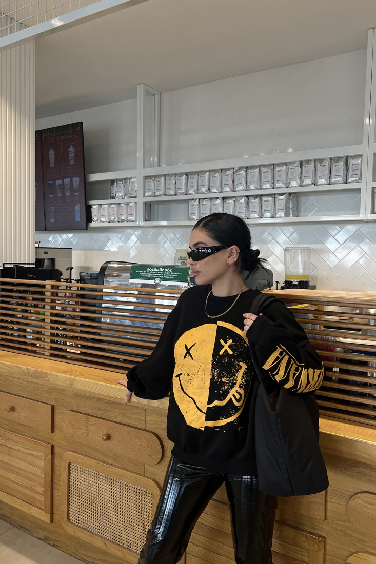 Siyah Önü Baskılı Sweat ATE3400 - EYYO ATELIER