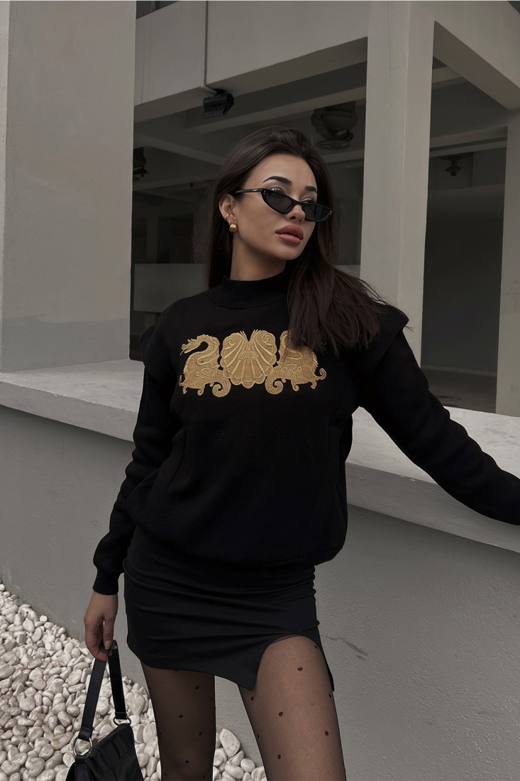 Siyah Önü Baskılı Sweat ATE3667 - MYS