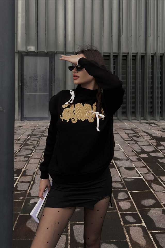 Siyah Önü Baskılı Sweat ATE3667 - 3