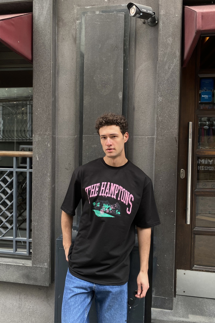 Siyah Önü Baskılı Tişört ATE4919 - PEKX