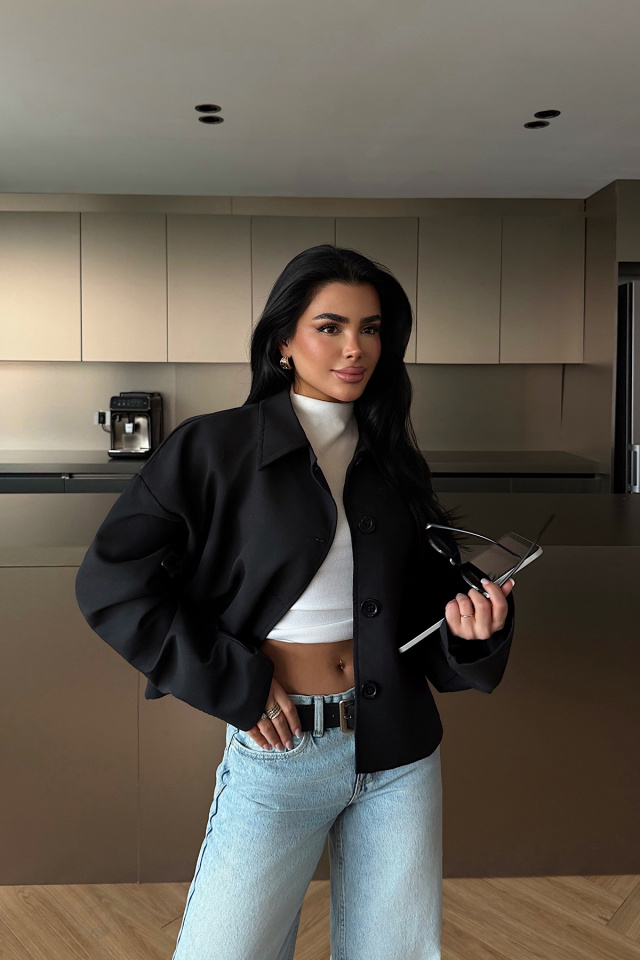 Siyah Önü Düğmeli Ceket ATE-1995 - 3