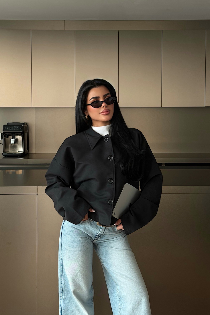 Siyah Önü Düğmeli Ceket ATE-1995 - EYYO