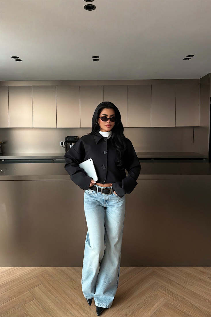 Siyah Önü Düğmeli Ceket ATE-1995 - EYYO